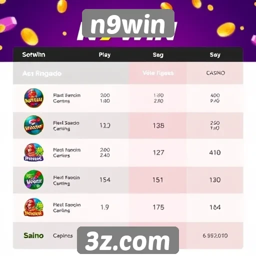 Comparativo entre n9win e outros sites de jogos